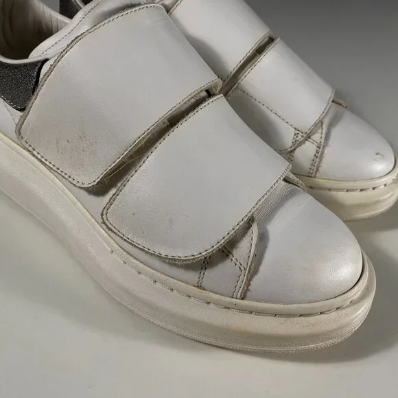 Alexander McQueen Oversized Double Strap White Leather Sneakers size EU 36 1/2 - Picture 2 of 12
